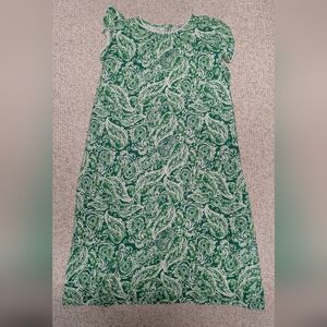 crown & ivy White and Green Paisley Shift Dress
